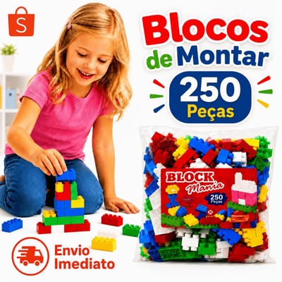 Bloco De Montar Infantil 250 Peças Coloridas Lego Saco Ziplock Peças de Montar Brinquedo Infantil Presente Crianças