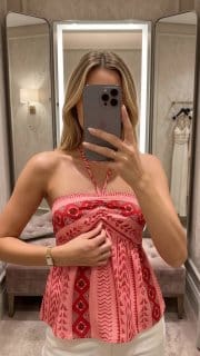 Top Tomara que Caia Feminino Estampa Étnica Boho Chic com Elastex