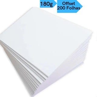 Papel Offset Opaline Liso 180g Branco Diplomata Kit 200 Folhas Masterprint