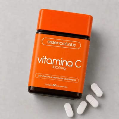 Vitamina C com 1000mg. Fórmula com Alta Absorção e Concentração, 60 Doses