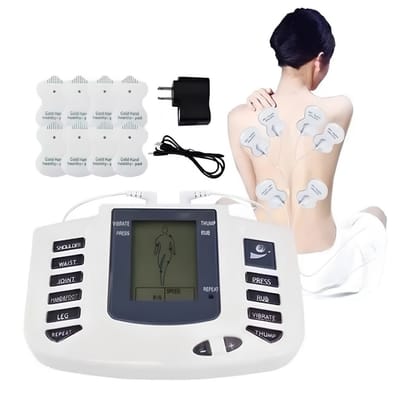Massageador Corporal Elétrico LCD Kit com Eletrodos 8 Níveis de Intensidade