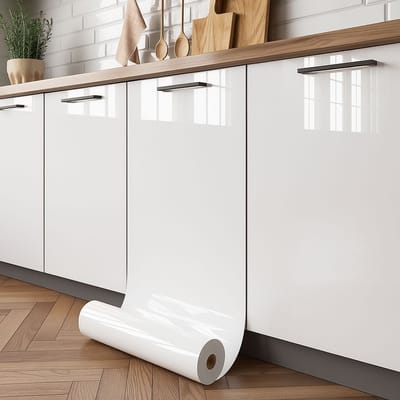 Papel de Parede Branco Vinílico Adesivo