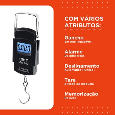 Balança De Mão Digital 50 KG com Pilhas - Mazzal