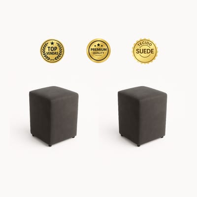 Kit Puff e Banqueta Decorativo 2 Unidades
