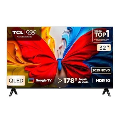 Smart TV TCL 32 Polegadas QLED Full HD S5K WiFi Bluetooth Google TV 2 HDMI HDR10 Dolby Audio 32S5K