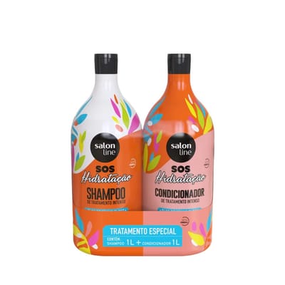 Kit S.O.S Hidratação Óleo de Rícino Shampoo e Condicionador Litrão
