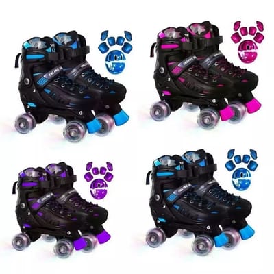 Patins Infantil 4 Rodas com Luz de LED