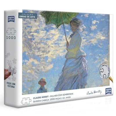 Quebra Cabeça Claude Monet Mulher Com Sombrinha 1000 Peças