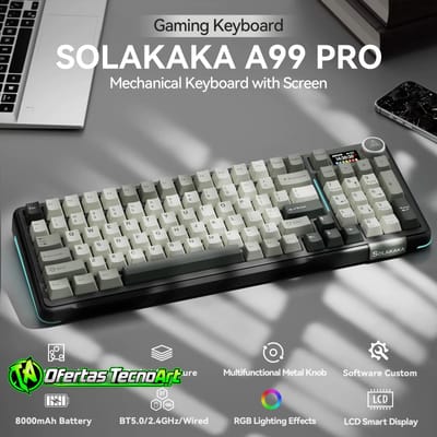 Teclado Mecânico Sem Fio SOLAKAKA A99pro 97 Teclas
