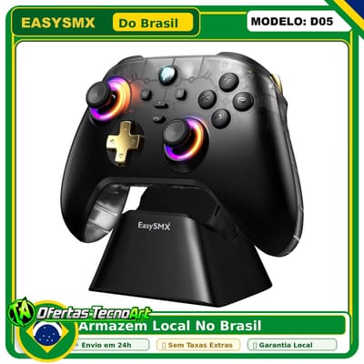 Controle Easysmx D05 com Dock, RGB e Hall Effect