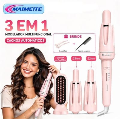 Modelador de Cachos 3 em 1 Cerâmica Automático Bivolt