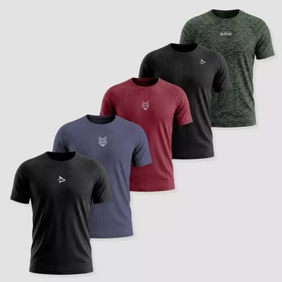 Kit 5 Camisetas Dry Masculina Esporte Treino Alpha