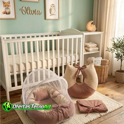 Kit Ninho Redutor + Almofada Amamentação + Mosquiteiro + Trocador