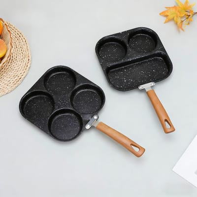 Frigideira Antiaderente 4 Furos para Ovos e Hambúrguer