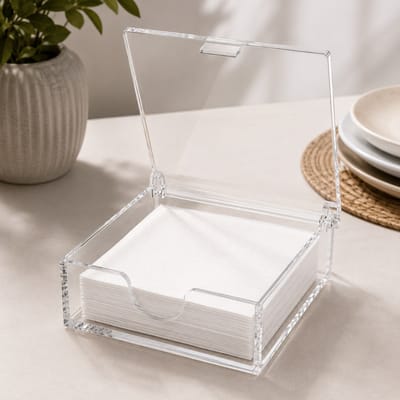Caixa Organizadora Multiuso Acrílico 15x15cm Tampa Flip