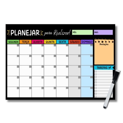 Planner Magnético Lousa Lembrete Imã Geladeira