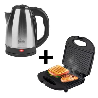 Kit Café Manhã Chaleira Elétrica + Sanduicheira 127v ou 220v Kian