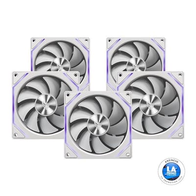 Kit 5x Ventoinha Pichau Ventus NX ARGB 120mm Branco