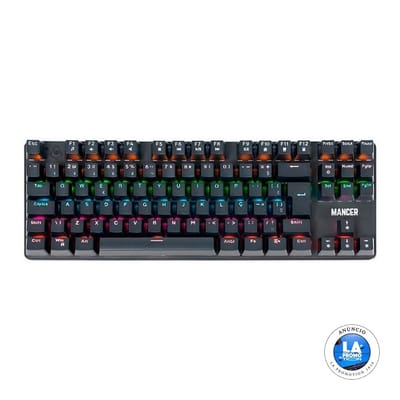 Teclado Mecânico Mancer Shade Mk3 Rainbow Switch Huano Vermelho