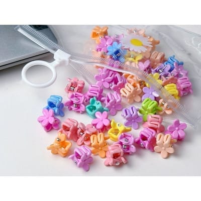 Kit 100 Unidades Mini Presilhas de Cabelo Infantil Candy Color