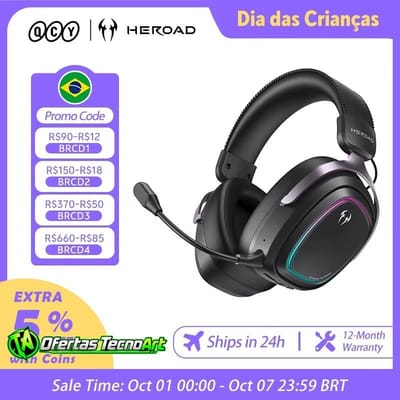 Headset Sem Fio Qcy Heroad Gt2 Thx Spatial Audio 7.1.4