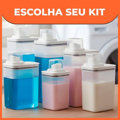 Kit Dispenser Organizador Lavanderia Acrílico