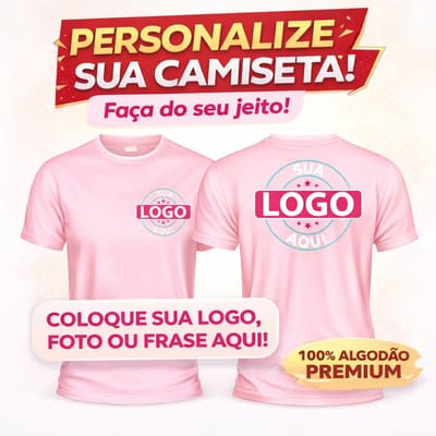 Camisa Unissex 100% Algodão Estampada Personalizada