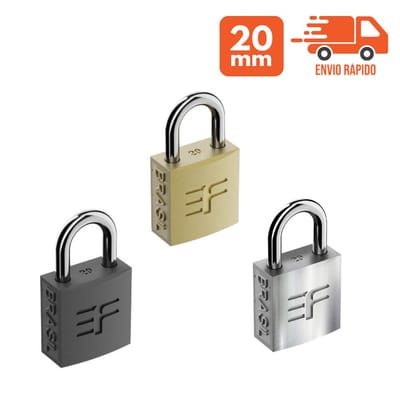 Cadeado Pequeno Reforçado 20mm Preto Fosco 2 Chaves