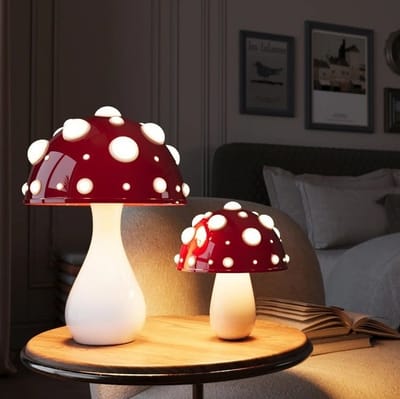 Luminária Cogumelo Vermelho Decorativa