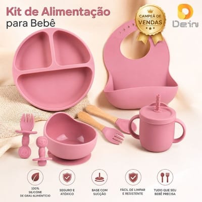 Kit de Alimentação para Bebê de Silicone 6 ou 8 Peças