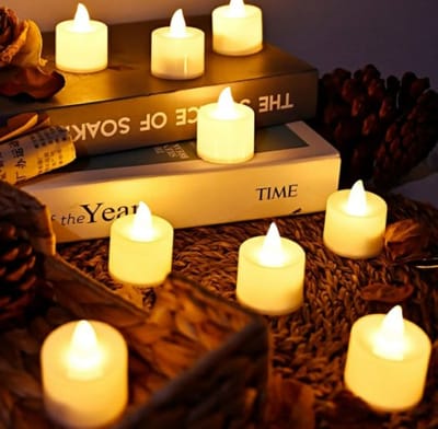 Kit 10 Velas Decorativas LED Amarelas