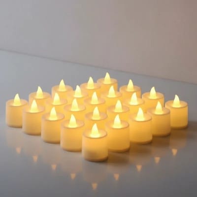 20 Velas Led Eletrônicas Amarelas Decorativas