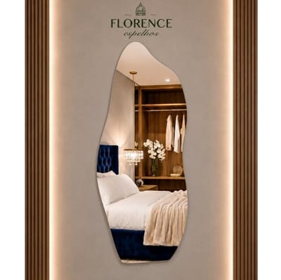Espelho Orgânico 120x50 e 80x40 Lapidado Form Flame
