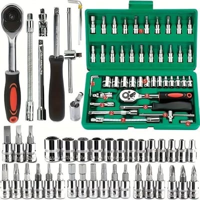 Kit Chaves Catraca 46 Peças Verde com Maleta