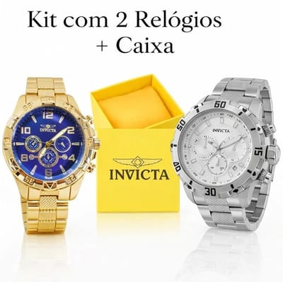 Kit 2 Relógios Masculinos Clássicos com Caixa Presente
