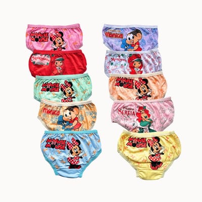 Kit 5-10 Calcinha Infantil Algodão