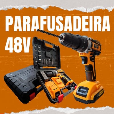 Furadeira e Parafusadeira de Impacto 48v 2 Baterias
