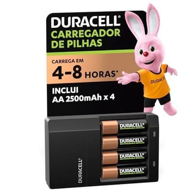 Duracell Carregador de Pilhas AA e AAA com 4 Pilhas