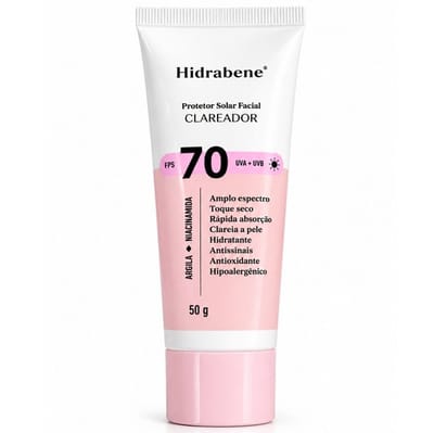 Hidrabene Protetor Solar Clareador Facial 70 FPS