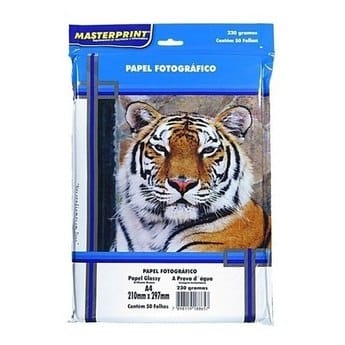 Papel Fotográfico A4 Glossy 230g 50 Folhas Premium Brilho
