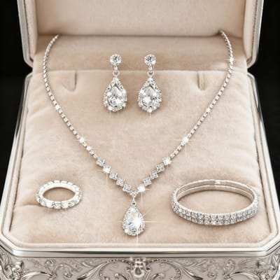 Conjunto de Joias de Prata Feminino