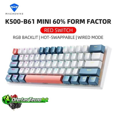 Teclado Mecânico Machenike K500 B61 RGB 60%