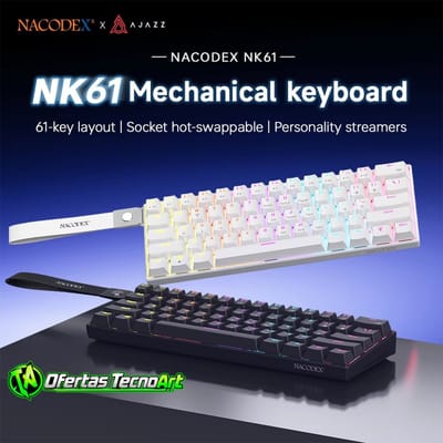 Teclado Mecânico Ajazz NK61 Switch Red Gamer