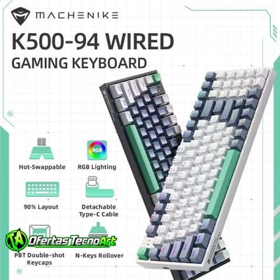 Teclado Gamer Machenike K500-B94 Hot Swappable RGB