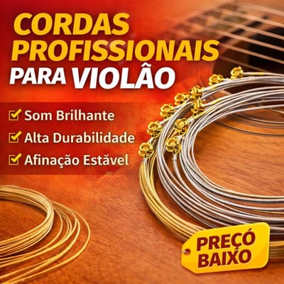 Jogo de Cordas para Violão em Aço Super Resistente
