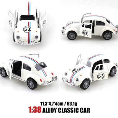 Carro de brinquedo infantil de metal Herbie Beetle 53