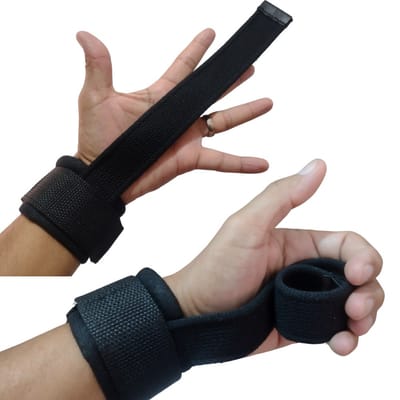 Straps com Munhequeira para Musculação e Academia