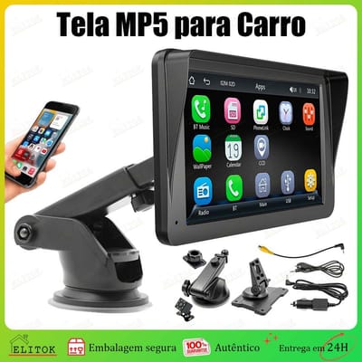 Tela MP5 para Carro 7 Polegadas Touch Bluetooth CarPlay