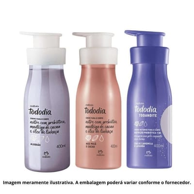 Kit 3 Cremes Natura Tododia Hidratação e Perfume