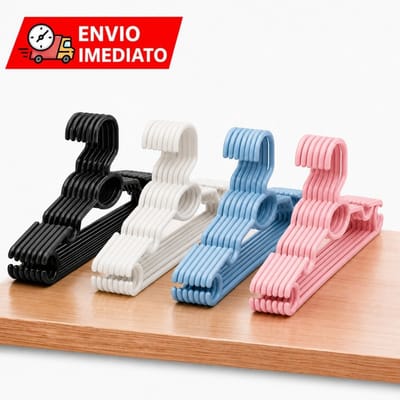 Kit até 100 Cabides Infantil Bebê Reforçado Plástico
